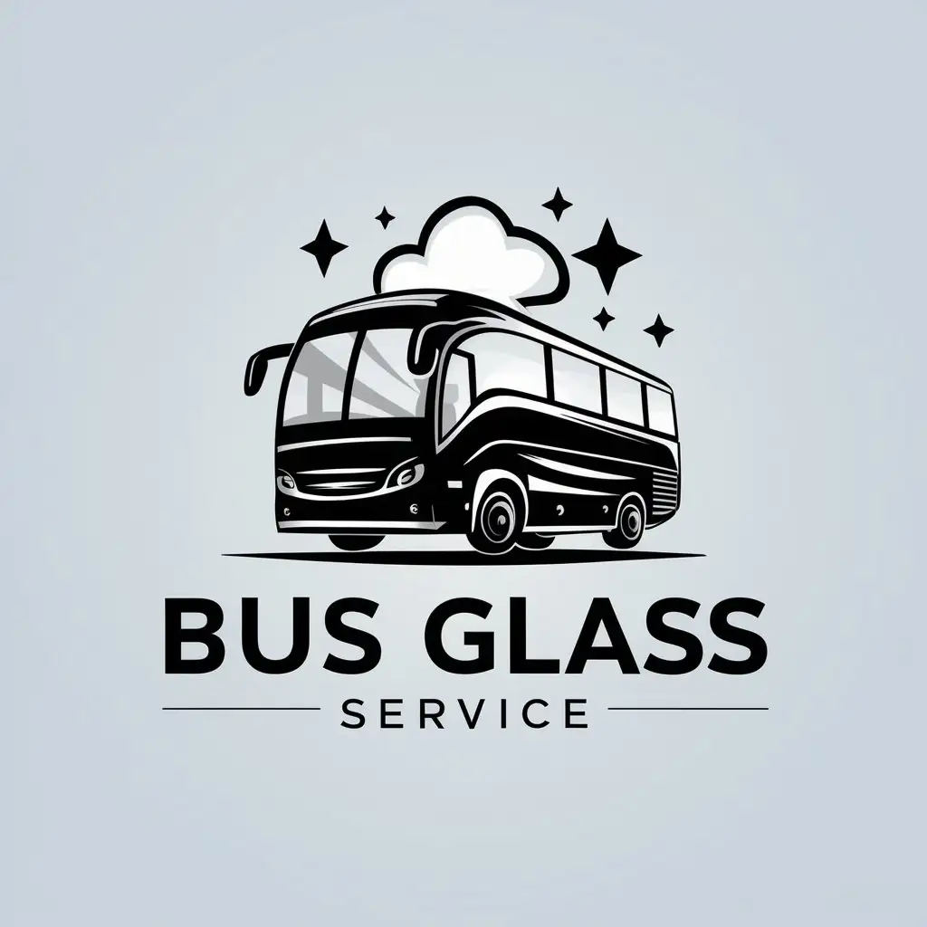 LOGO Design for Bus Glass Service Modern Automotive Theme with 3D Detailing