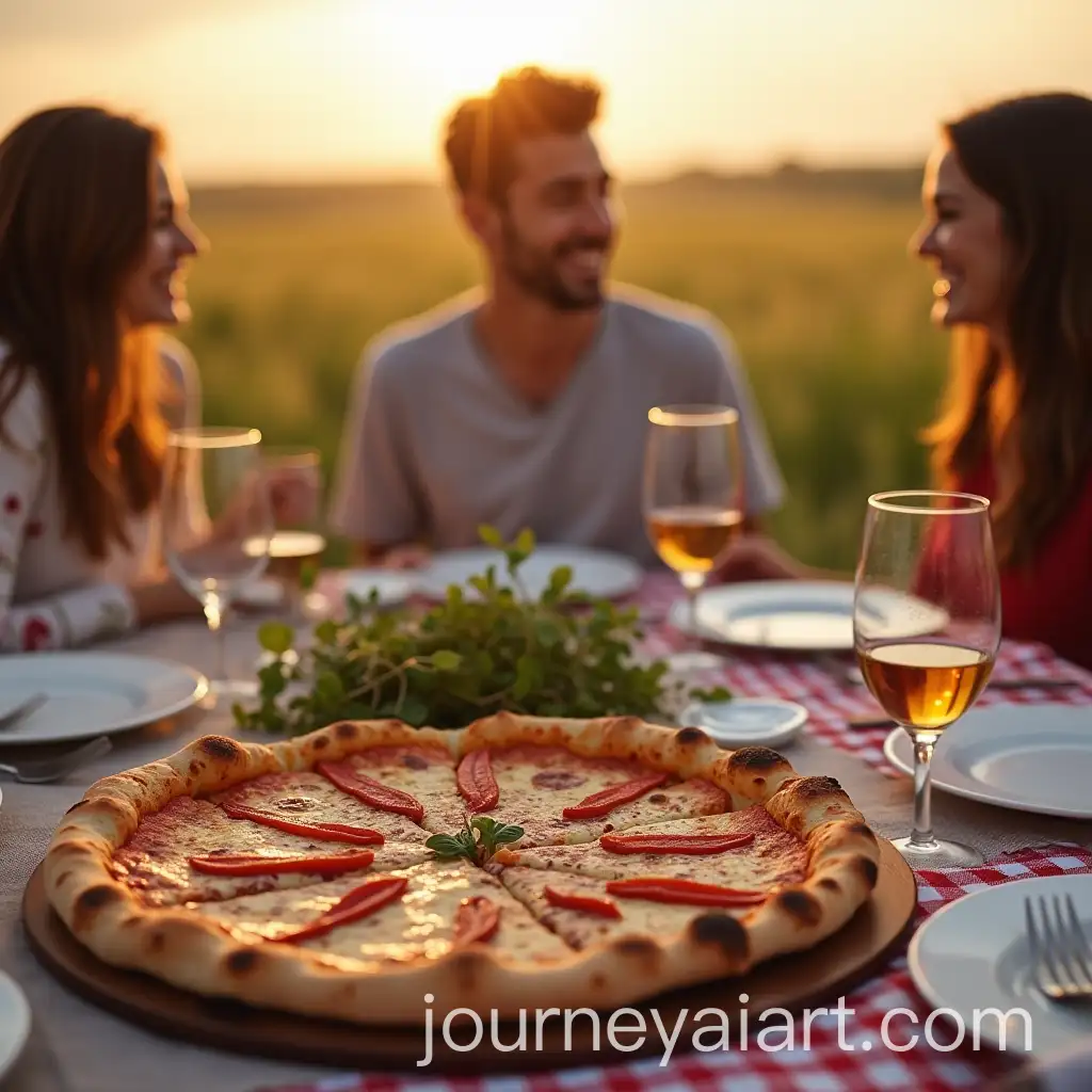 Family-Enjoying-Italian-Pizza-Dinner-Outdoors-in-Open-Fields