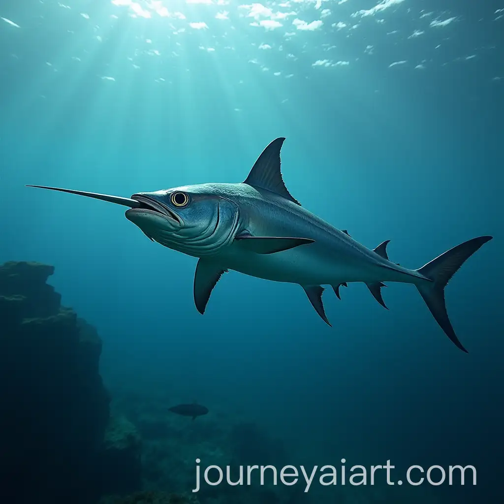 Graceful-Swordfish-Swimming-in-Deep-Ocean-Waters