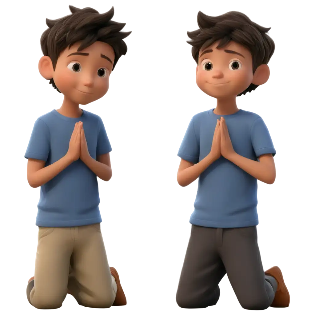 Animation-Boy-Pray-PNG-Creating-a-Peaceful-Scene-with-Digital-Art