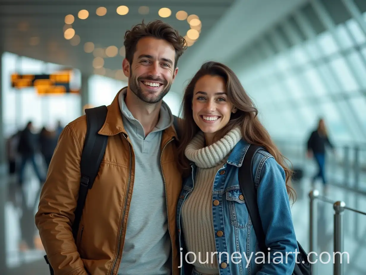 Couple-of-Travel-Bloggers-in-Airport-Portrait-Commercial-Style