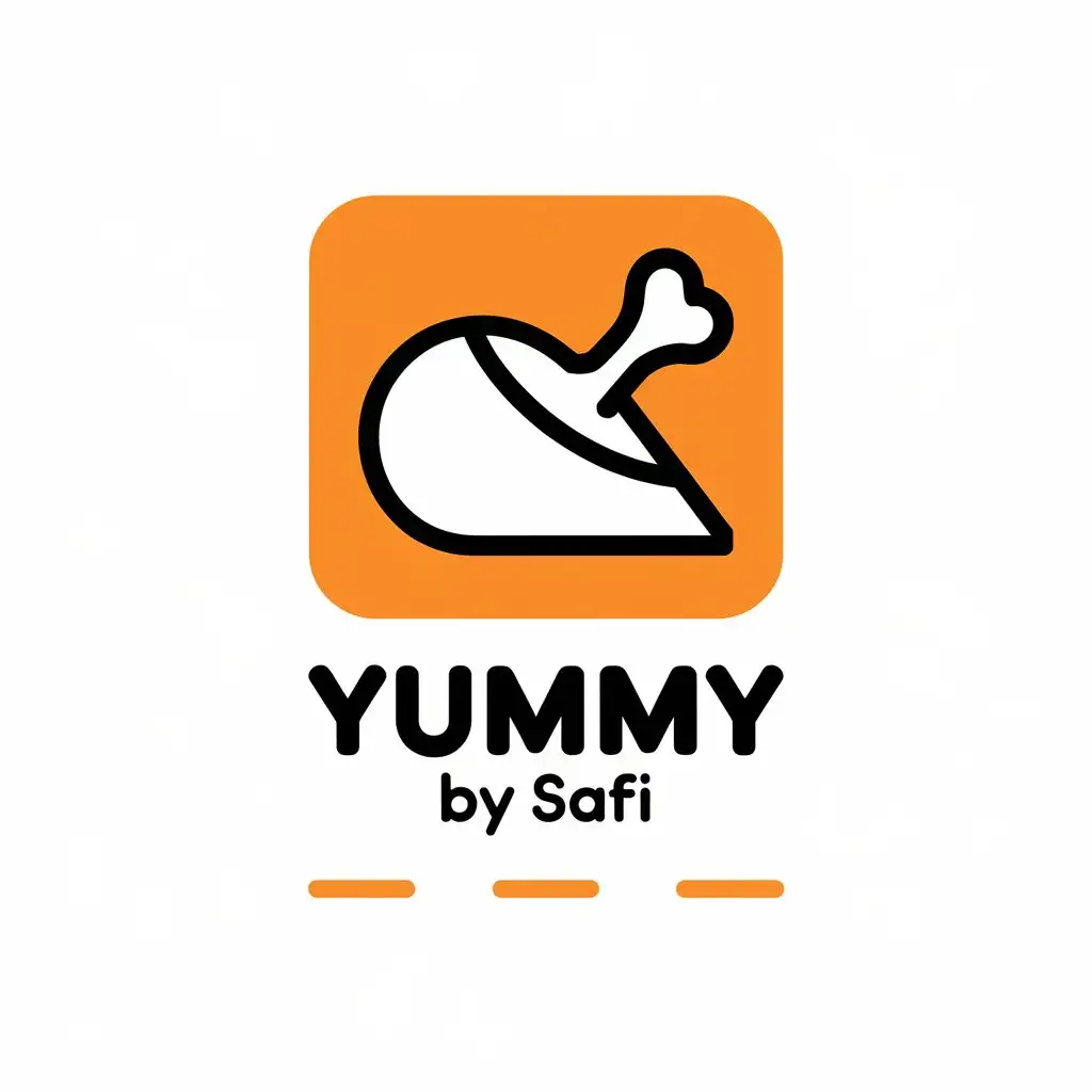 LOGO-Design-for-Yummy-by-Safi-Orange-Background-with-SemiFinished-Products-Theme