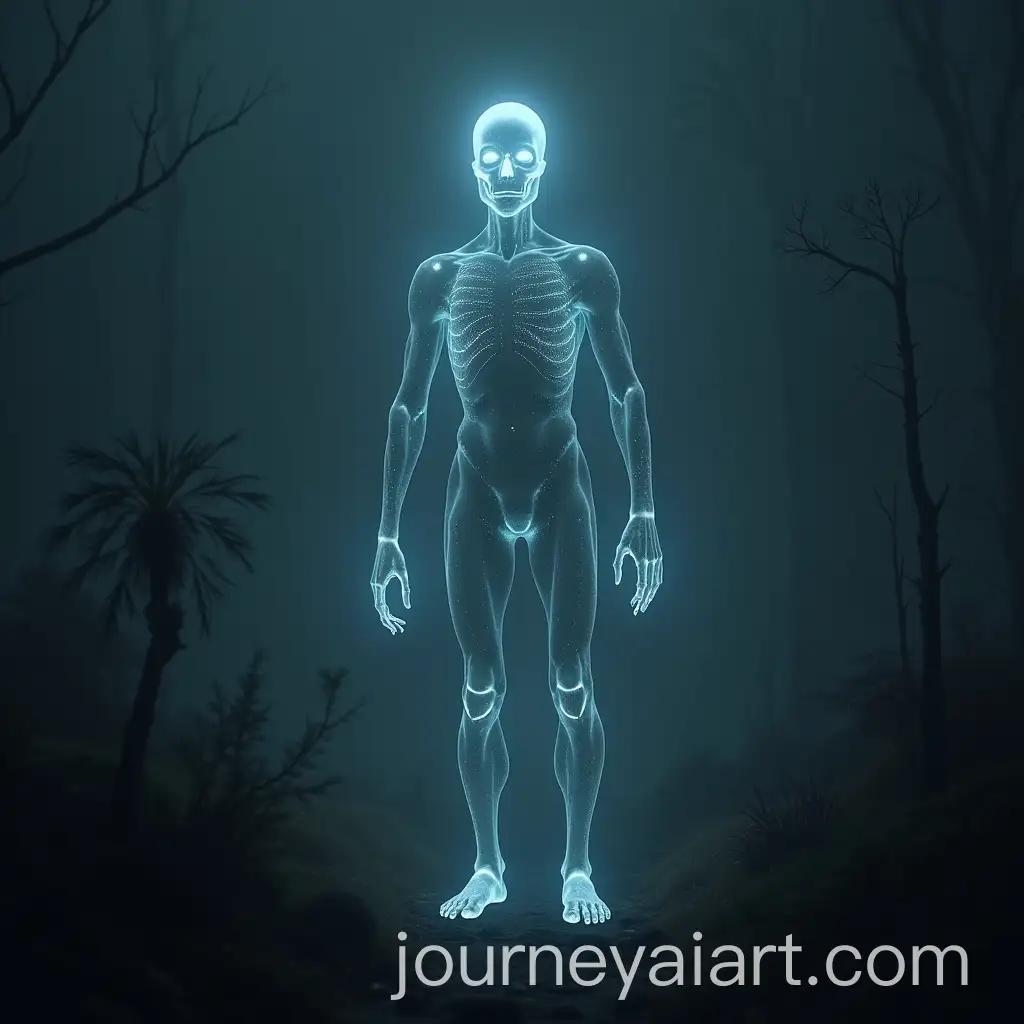 Radiant-Glowing-Humanoid-in-Dark-Eerie-Landscape