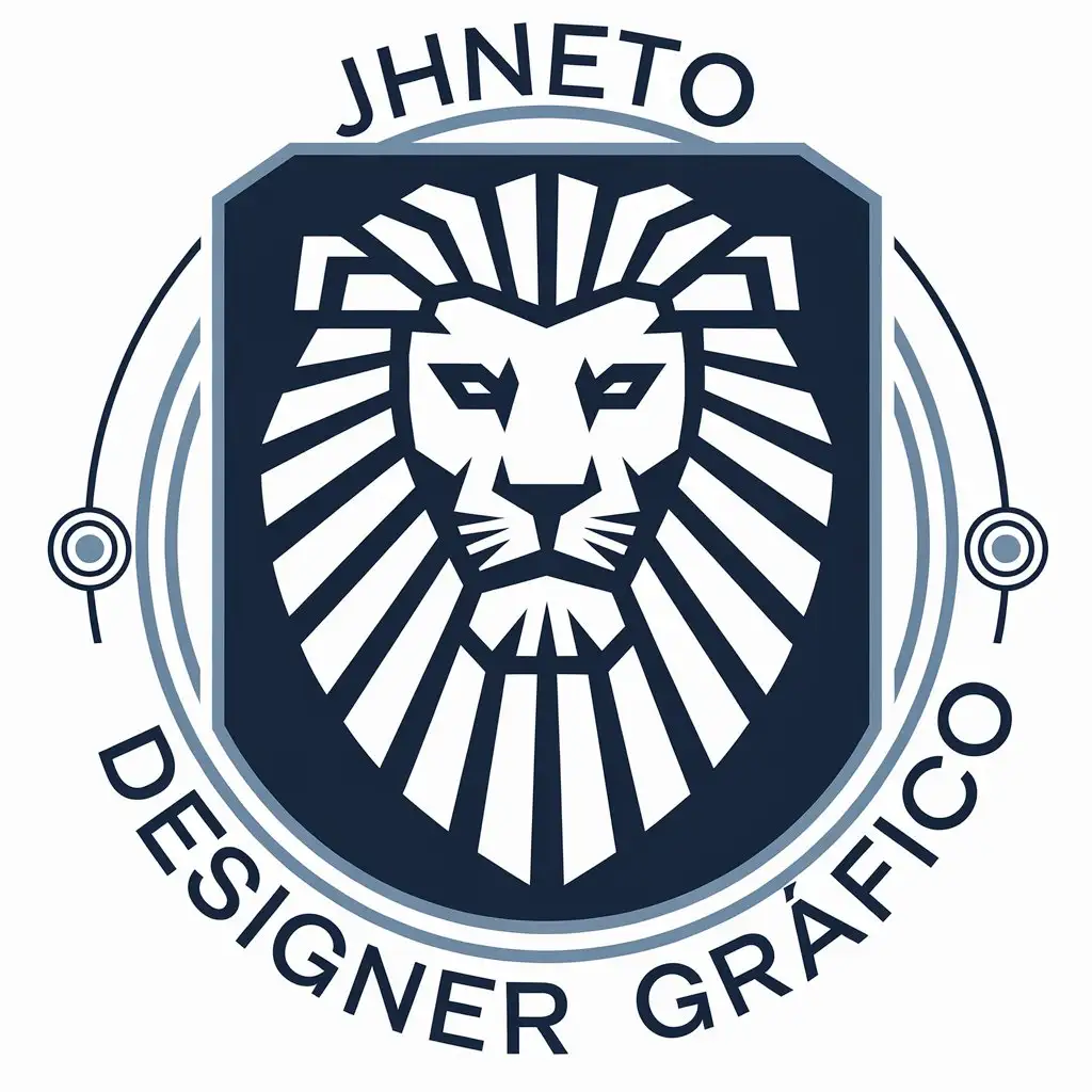 LOGO Design for JHNETO DESIGNER GRFICO Lion of the Tribe of Judah in Blue and White for Technology Industry