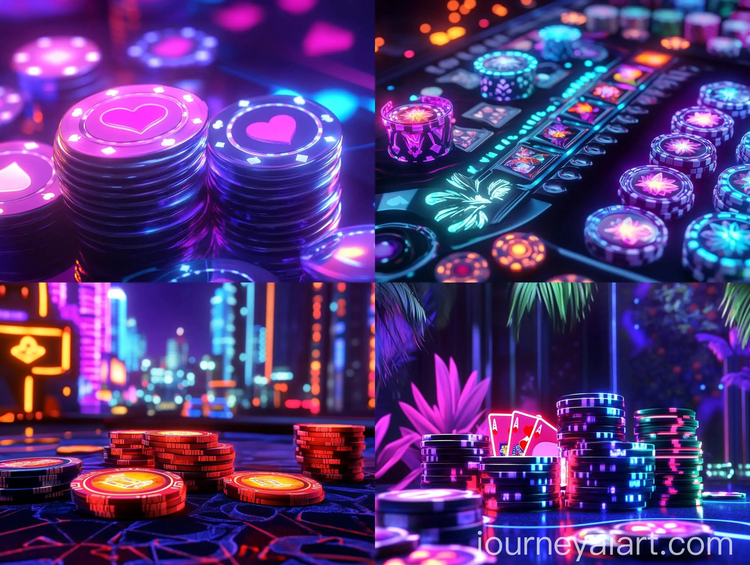 Neon-Poker-Community-Welcome-Banner-with-Vibrant-Poker-Chips