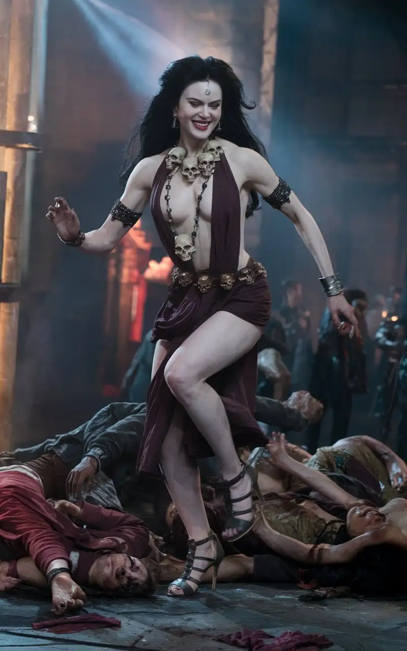 Cinematic-Dark-Fantasy-Goddess-Kali-with-Skulls-Necklace-Dancing-Over-Fallen-Warriors