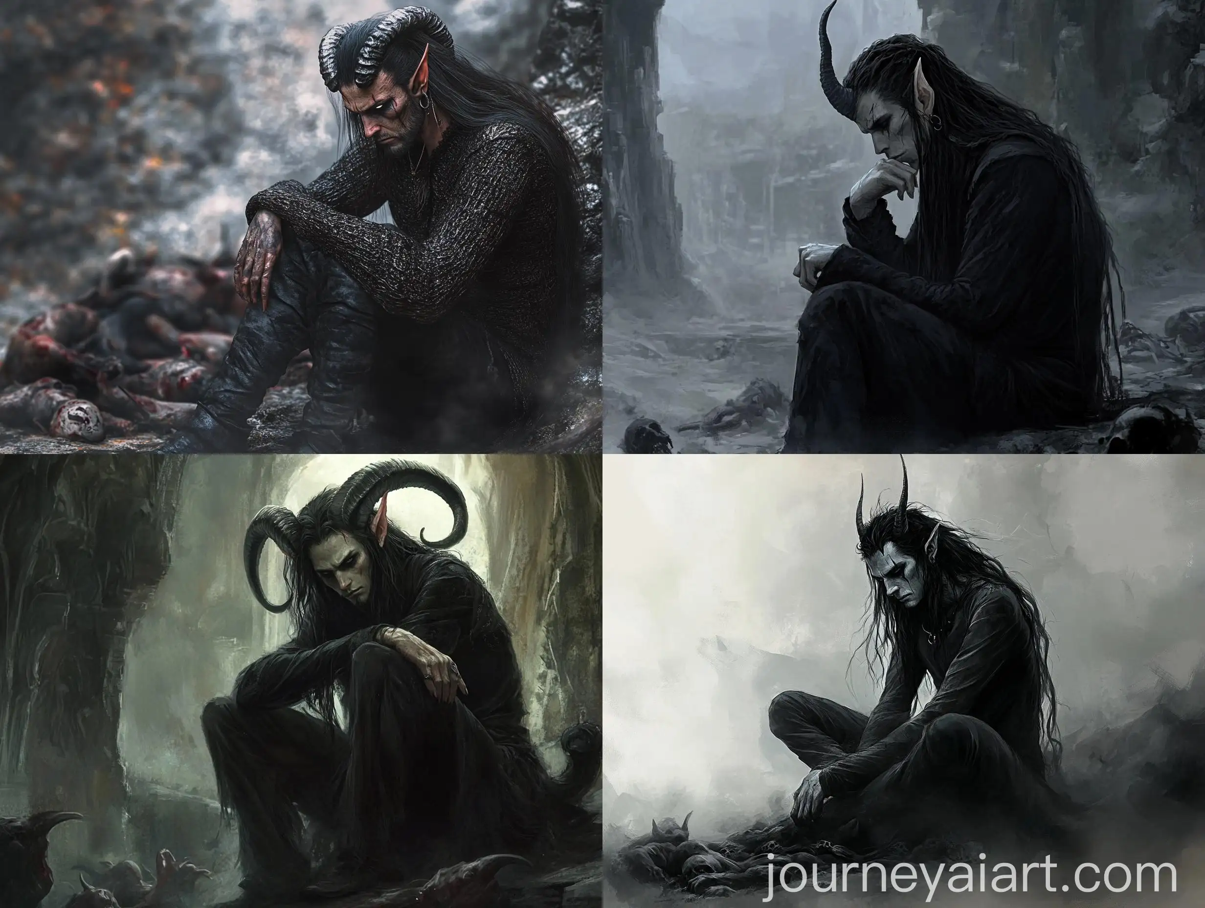 Intimidating-Demon-Sitting-Among-Slain-Demons