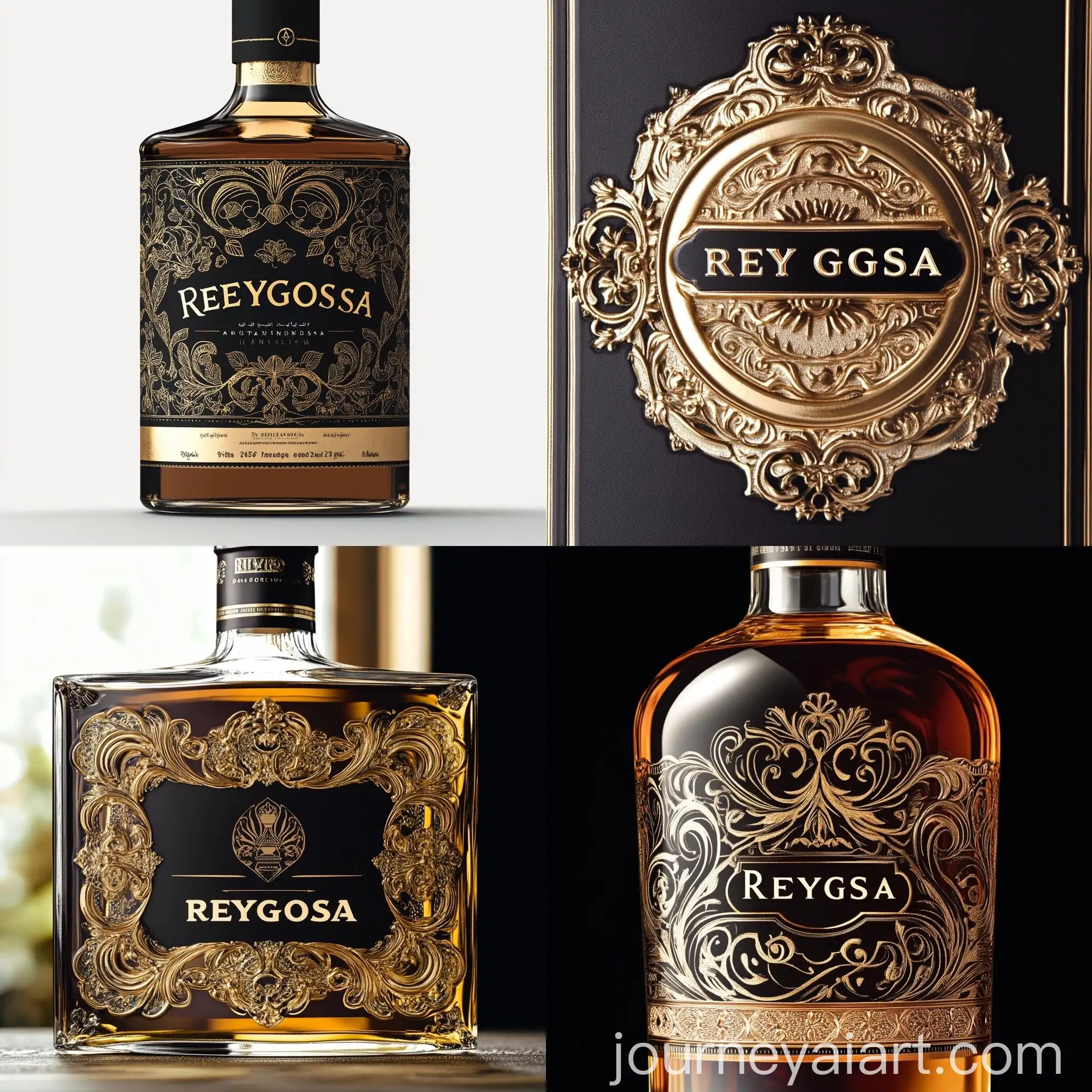 Luxury-Whisky-Brand-Label-with-Gold-Arabesques