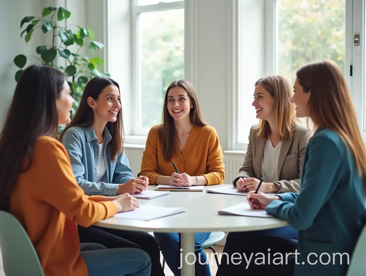 Diverse-Group-of-Five-People-Participating-in-an-Interview