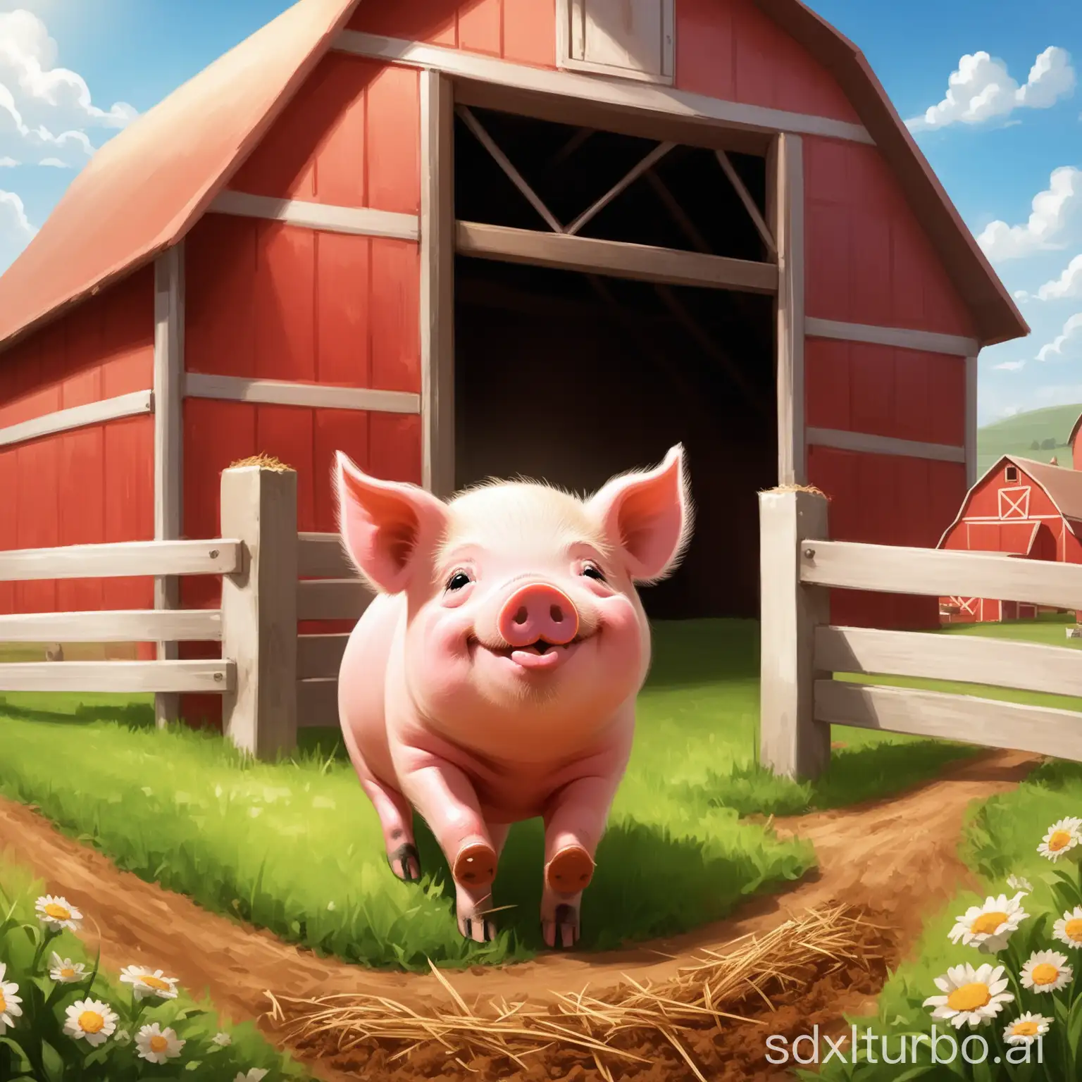 Happy-Little-Pig-on-the-Farm