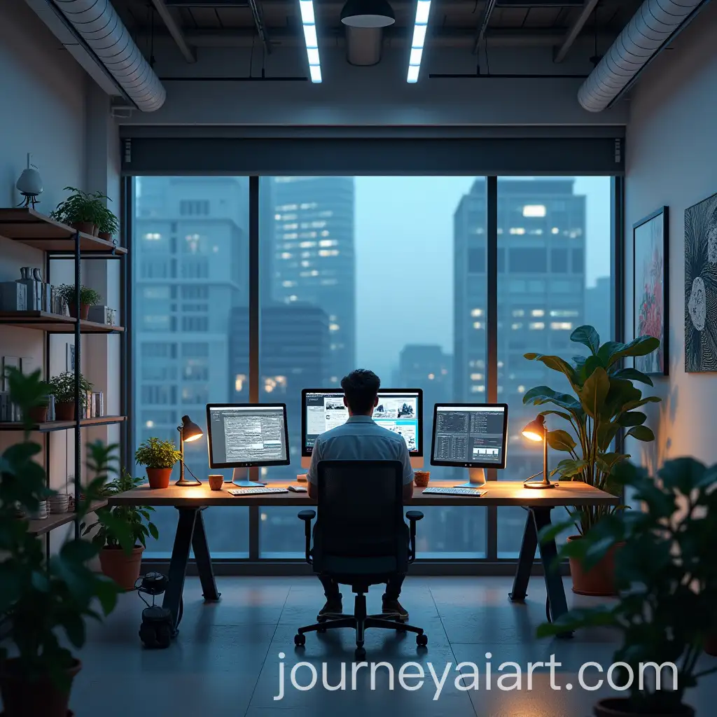 Futuristic-Virtual-Technology-Office-Environment