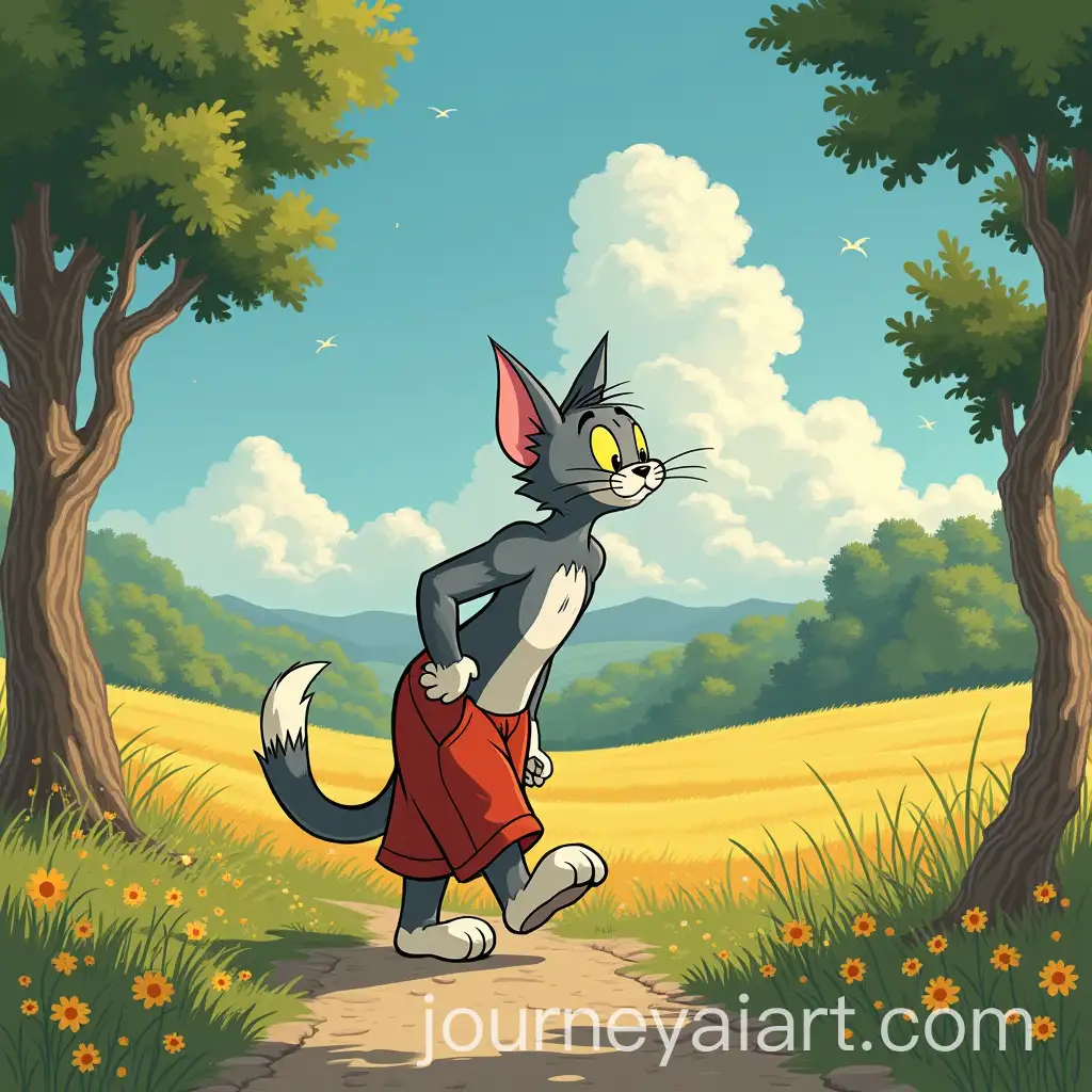 Tom-fromAI-Art-Prompt-Expansion-Tom-and-Jerry-at-Peace-in-a-Beautiful-Vinland-Saga-Background