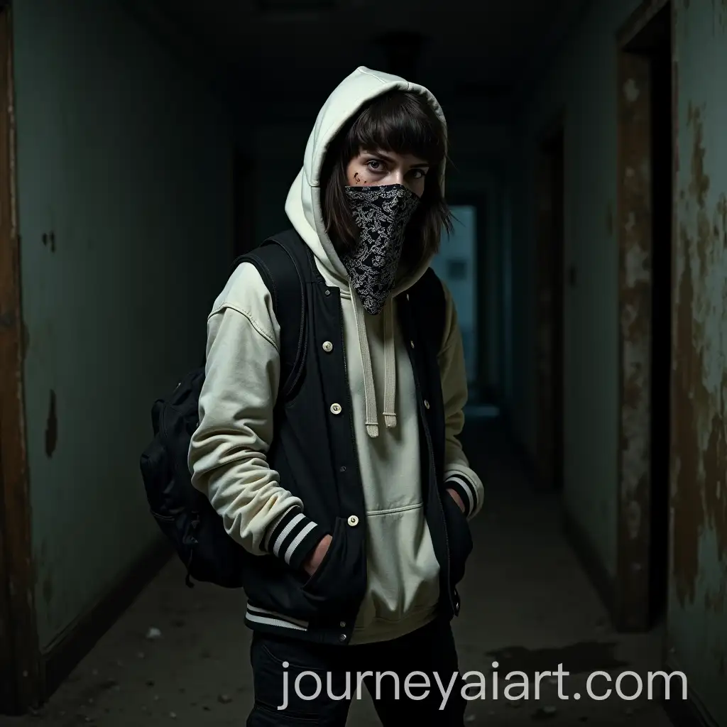 Angry-Hooded-Woman-in-Abandoned-House-at-Night