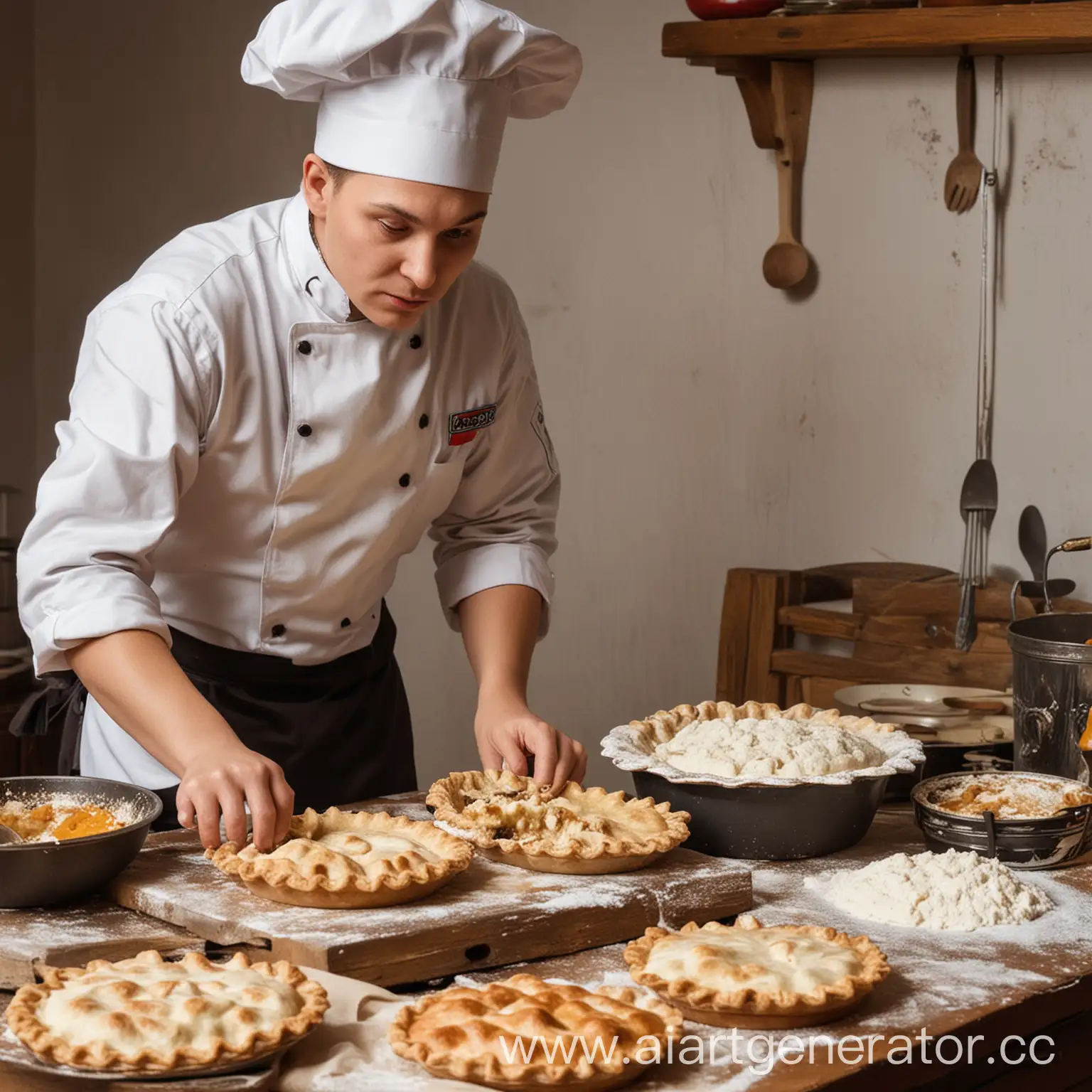 Russian-Cuisine-Chef-Baking-Pies