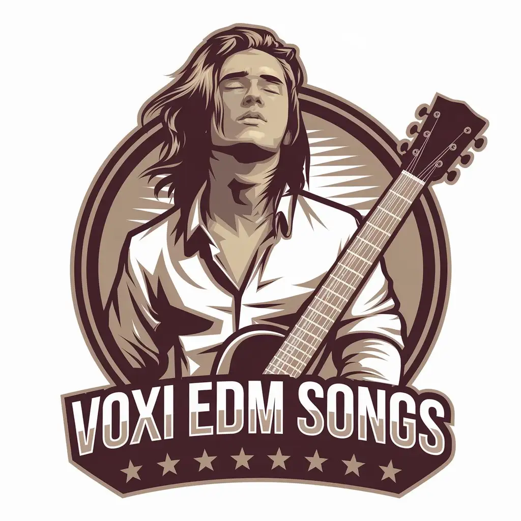 LOGO Design for Voxi EDM Songs Singer Music Guitar Theme for Entertainment Industry