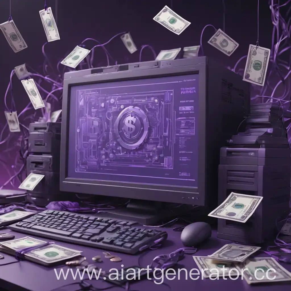 Cyber-Style-Background-with-Computers-and-Money-in-Purple-Tones