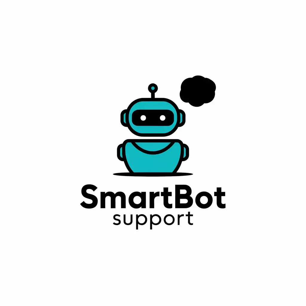 LOGO Design for smartBotSupport Chat Bot Symbol with Modern TechnologyInspired Theme