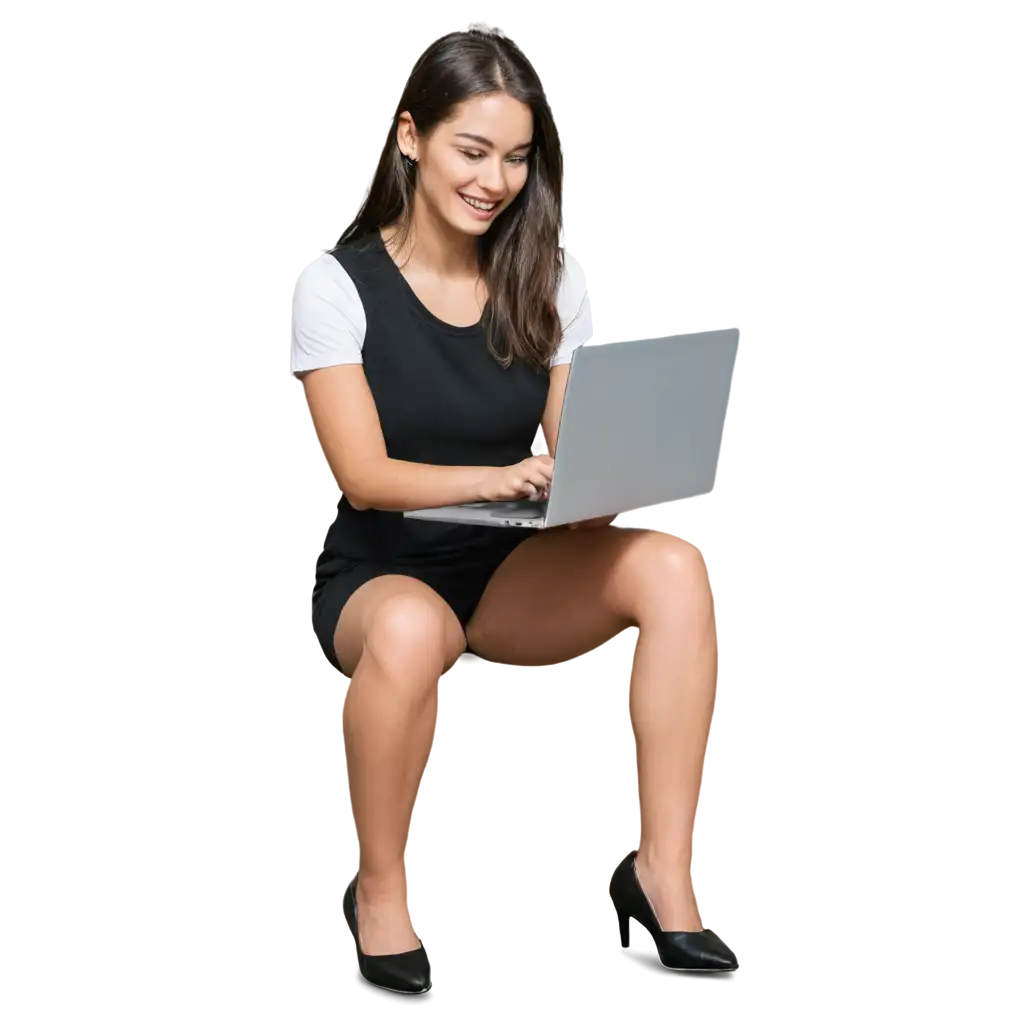 Happy-Girl-Typing-on-Laptop-PNG-Image-Clear-and-HighQuality-Digital-Artwork