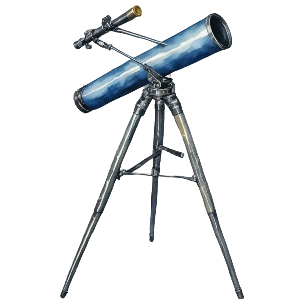 Watercolour-Telescope-PNG-Image-Stunning-Clarity-and-Artistic-Detail-for-Your-Projects