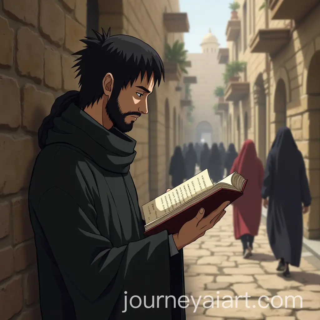 Muslim-Itachi-Uchiha-Reading-Book-in-Damascus-Alley