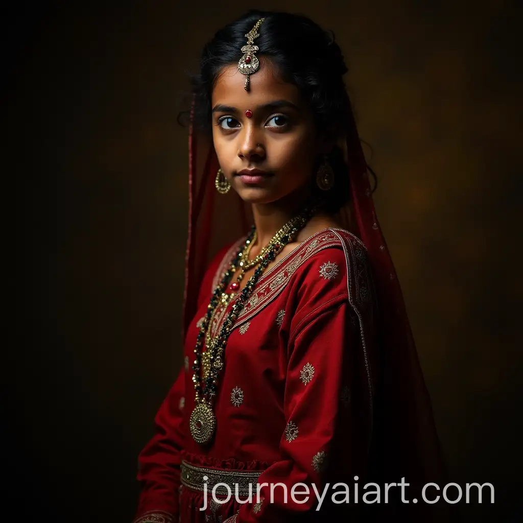 Portrait-of-an-Indian-Girl-in-Medieval-Outfit-with-Dramatic-Light-and-Vibrant-Colors