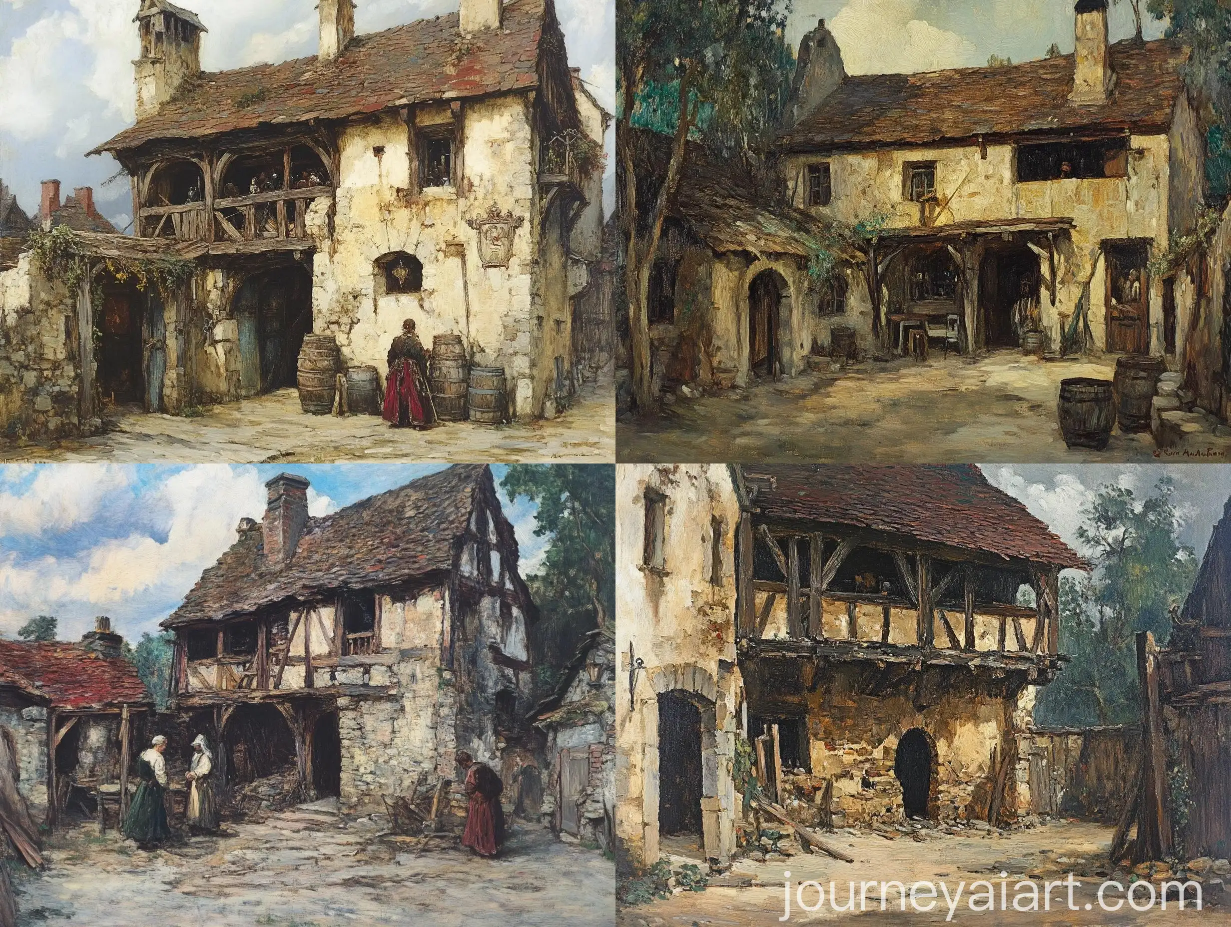 Medieval-Tavern-Ruins-Near-Savannah-Oil-Painting-by-Edwin-Austin-Abbey