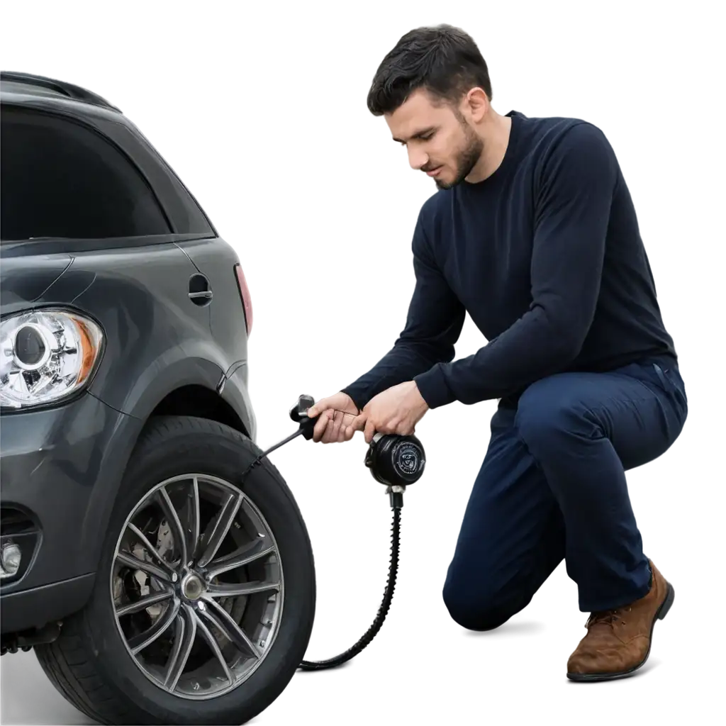 Man-Adjusting-Car-Tire-Pressure-PNG-HighQuality-Image-for-Automotive-Maintenance-Visuals