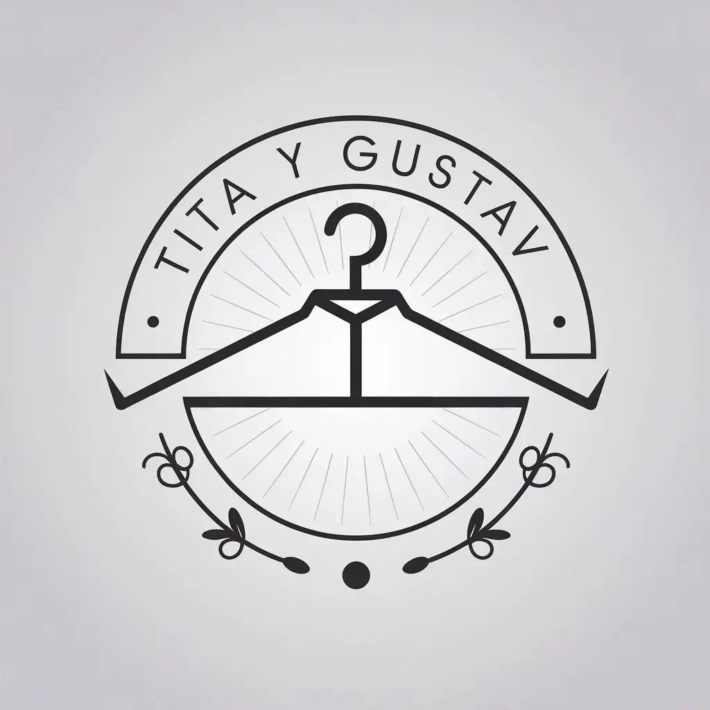 LOGO Design for Tita y Gustav Minimalistic Clothing Symbol on Black Background