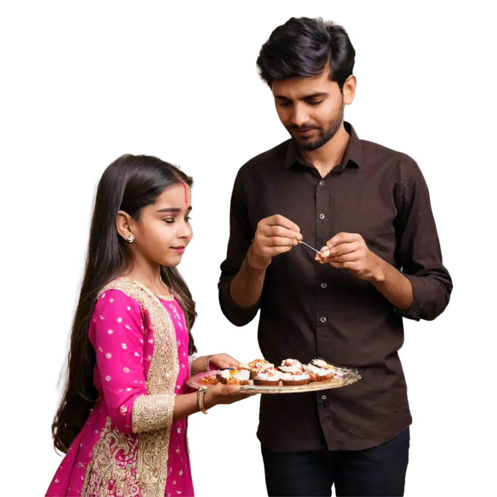 Celebrate-Sibling-Bonds-Rakhi-Ties-and-Sweet-Treats-PNG-Image