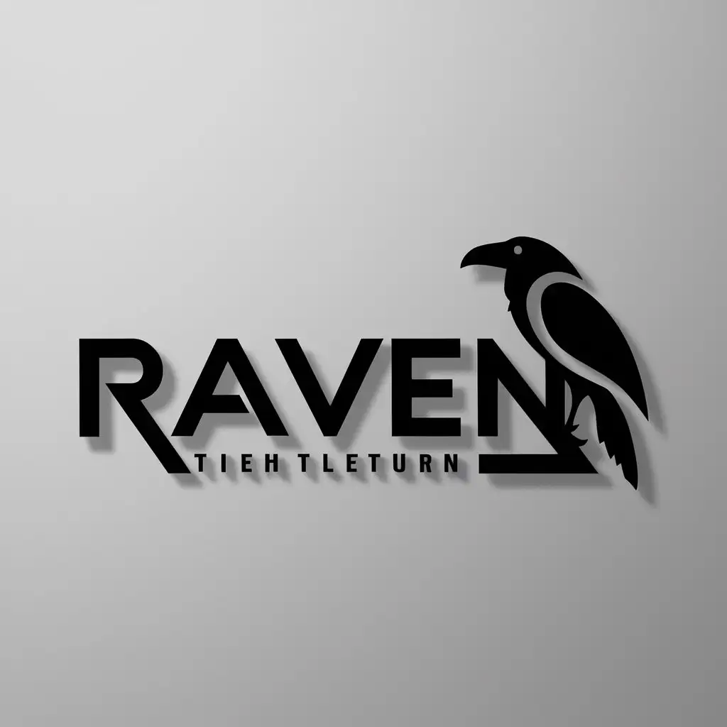 a logo design,with the text "Raven", main symbol:Raven,Minimalistic,clear background