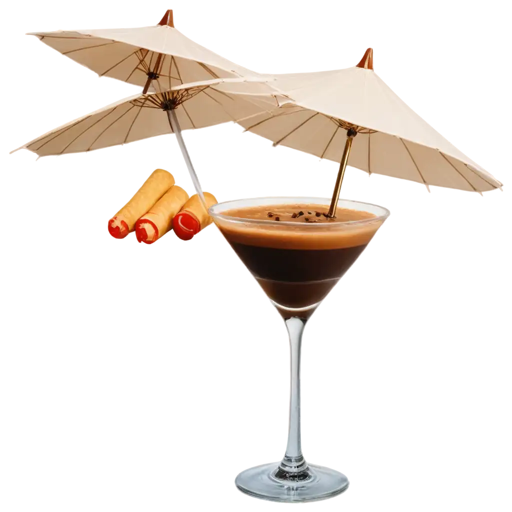 Espresso-Martini-with-Beans-Hotdog-and-Cocktail-Umbrella-PNG-Image-for-Creative-Projects