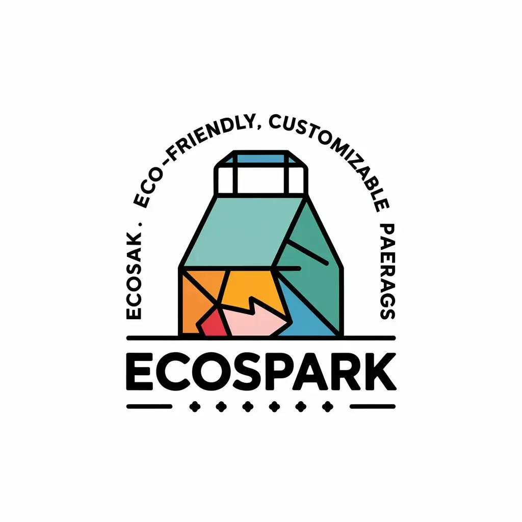 LOGO Design for EcoSpark EcoFriendly Customizable Paper Bags with Unique Paper Bag Symbol