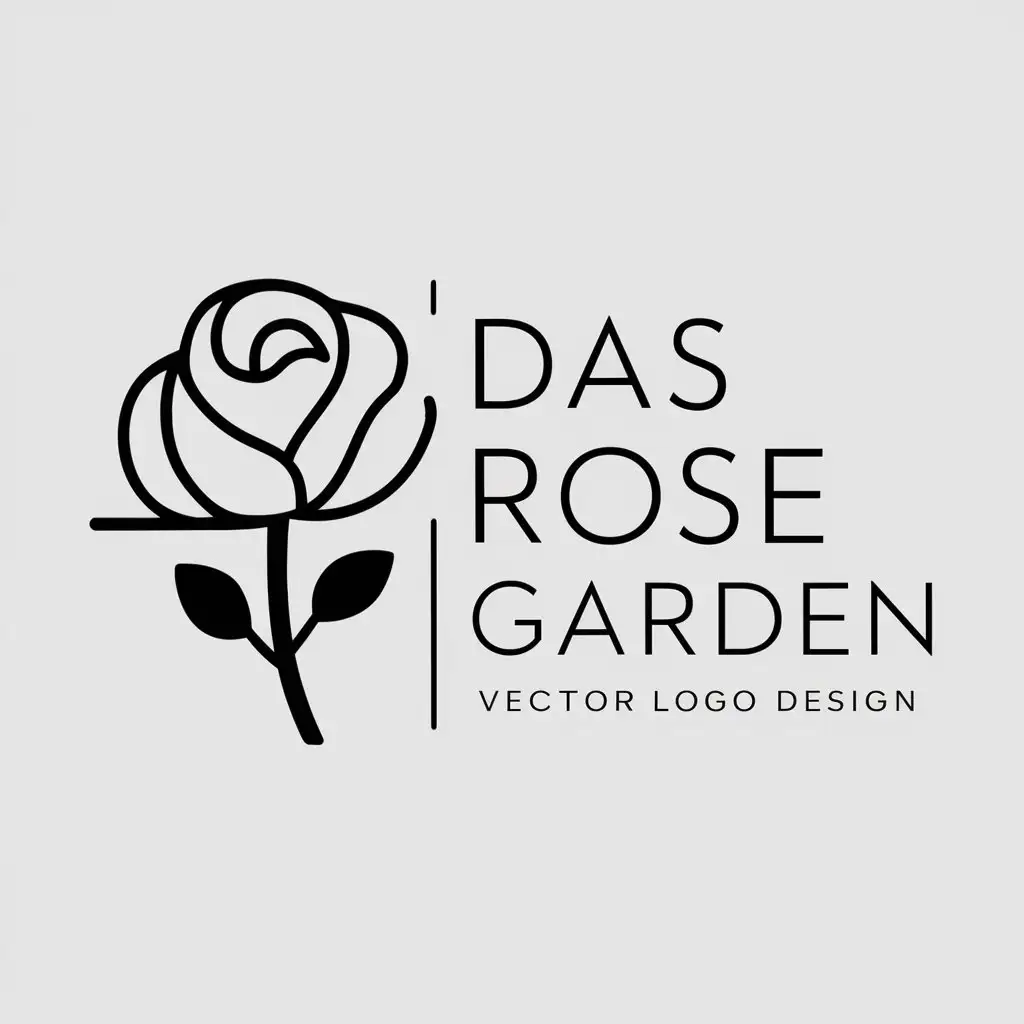 LOGO Design for Das Rose Garden Vector Logo with Rose Symbol and Moderate Style