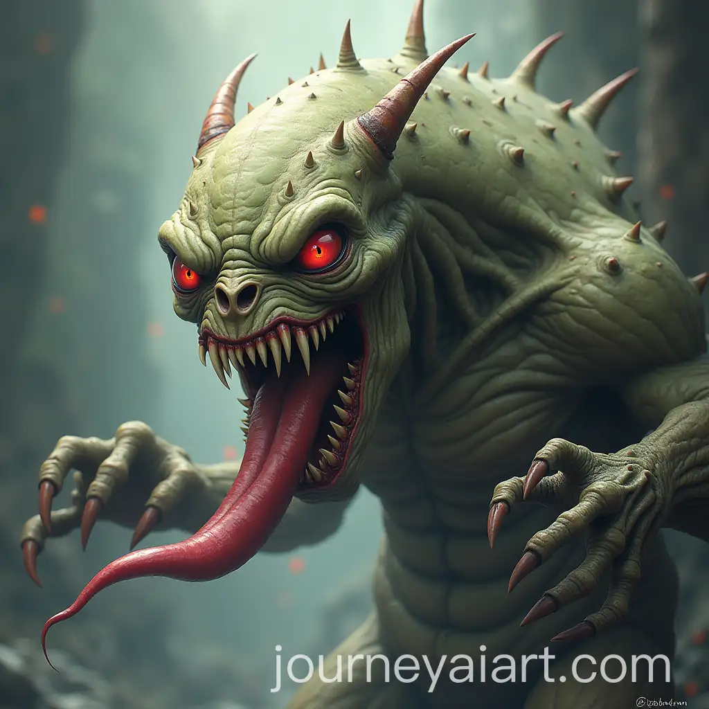 Distorted-Anime-Monster-with-Sharp-Teeth-and-Long-Tongue