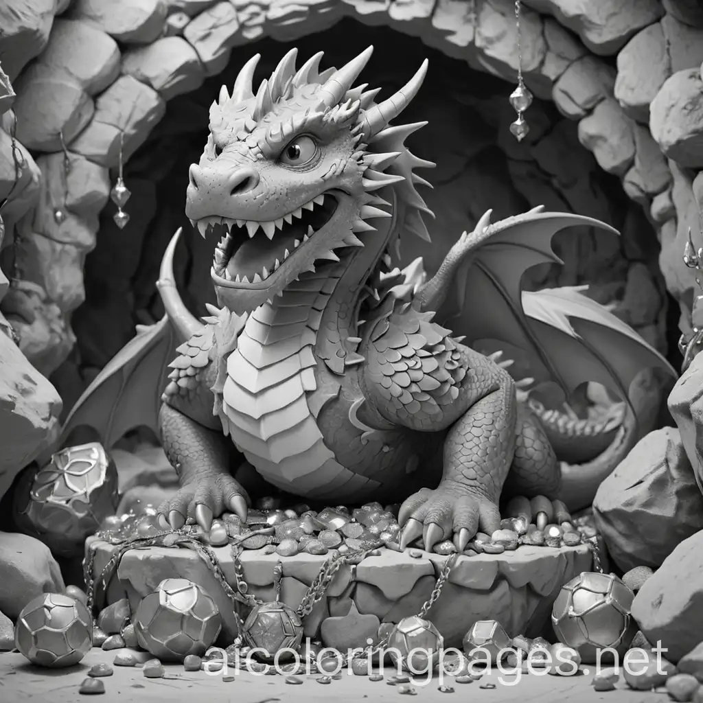 Fierce-Dragon-Resting-on-Treasure-Hoard-in-Cave