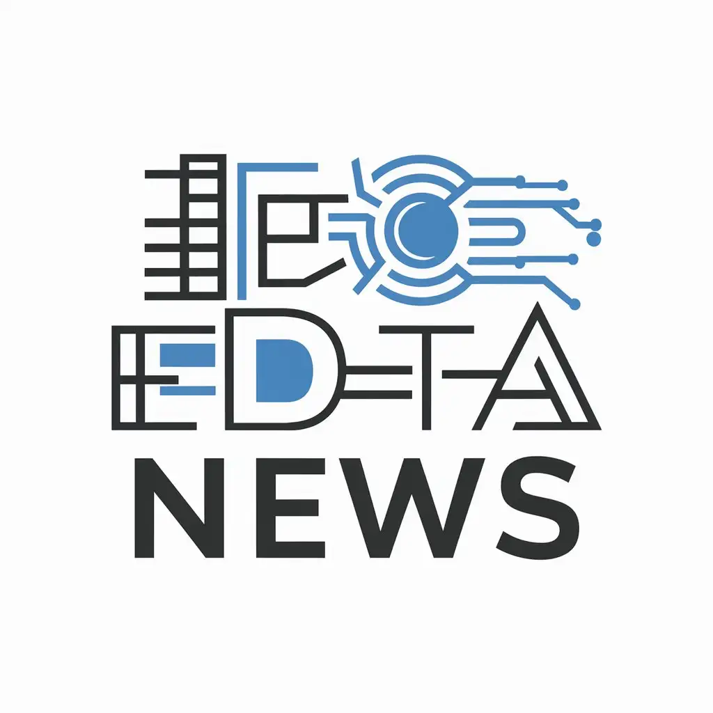 a vector logo design,with the text "e-Data News", main symbol:Big data, machine learning, artificial intelligence, e-commerce,complex,be used in Technology industry,clear background