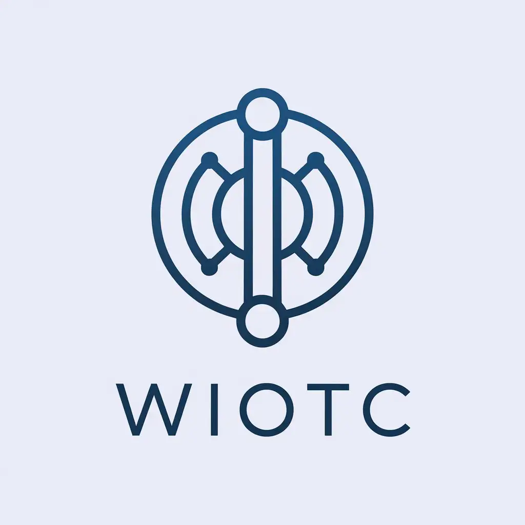 a vector logo design,with the text "wiotc", main symbol:iot, Digital economy,Minimalistic,be used in Technology industry,clear background