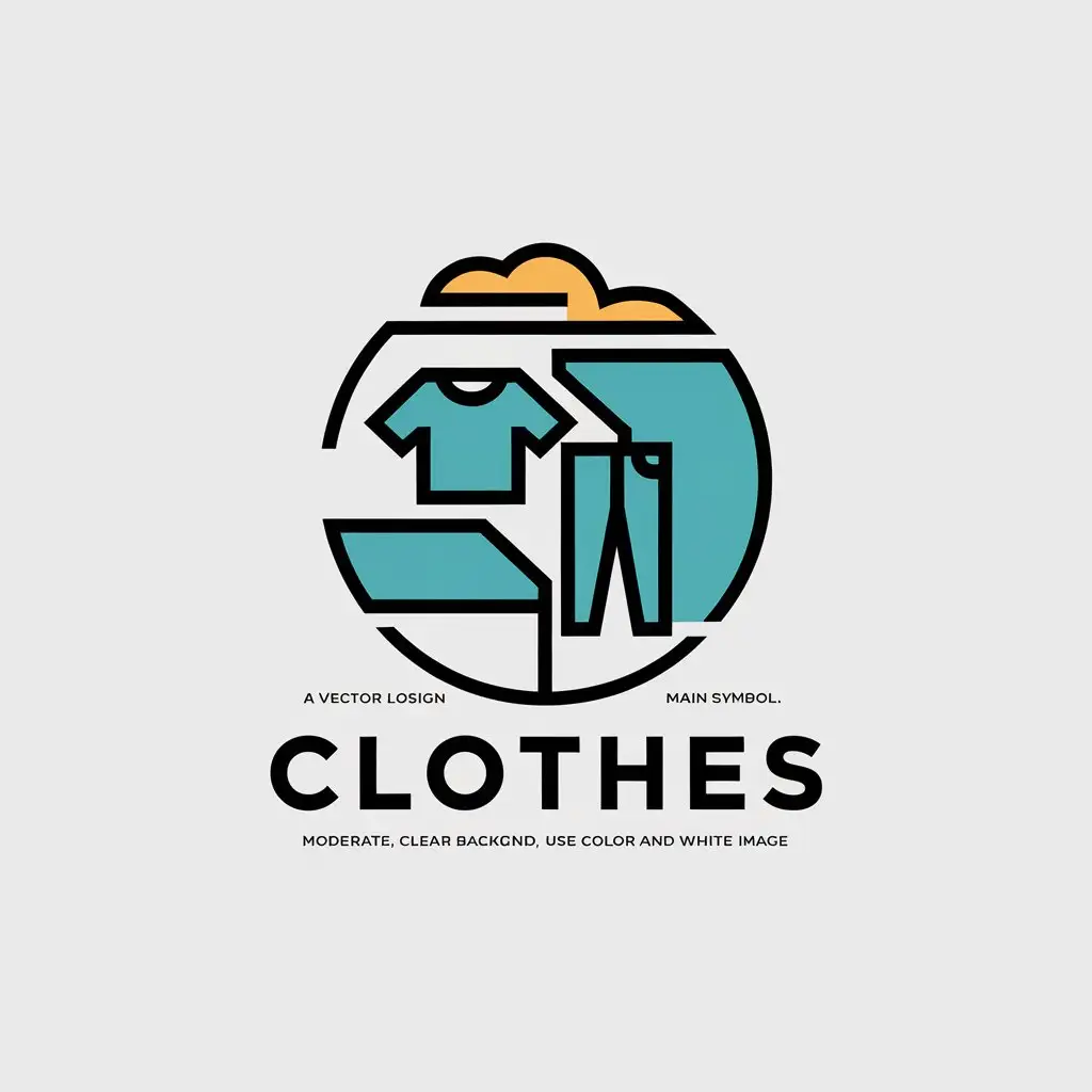 LOGO Design for Retail Brand Vector TShirt Trousers with Color 338A81 and White on Clear Background