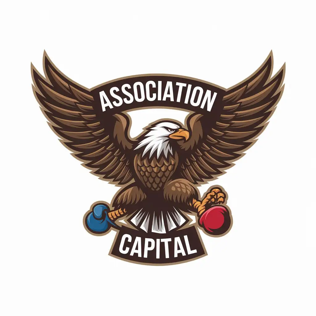 LOGO-Design-For-Association-Capital-Eagle-Soaring-with-Boxing-and-Taekwondo-Theme