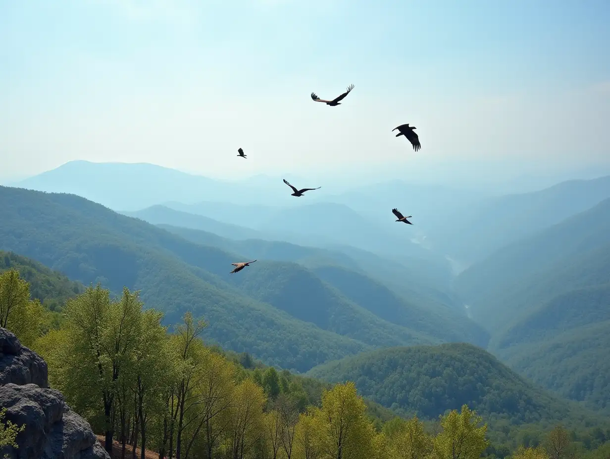 Vultures-Circling-in-the-Springtime-Blue-Ridge-Mountains