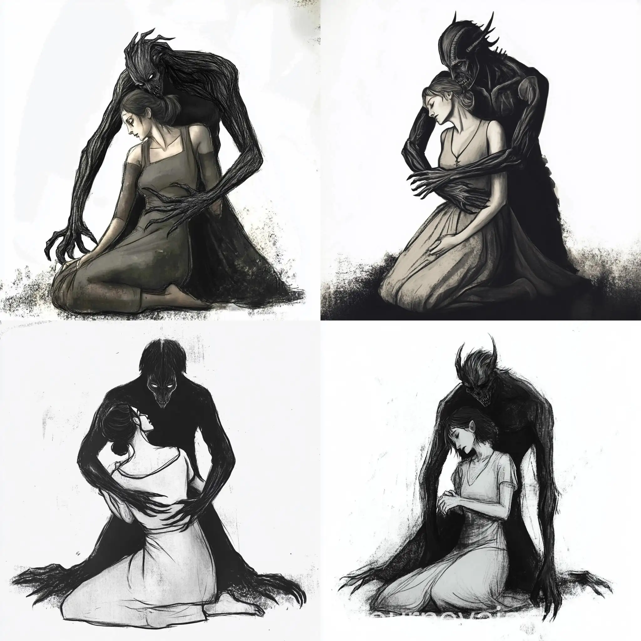 Demons-Hands-Grasping-Woman-in-Dark-Encounter