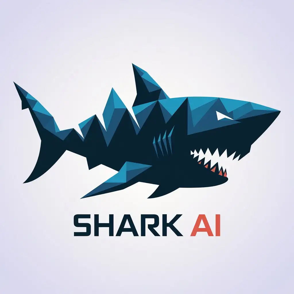 LOGO Design for Shark AI Vector Design with Shark Symbol and Clear Background