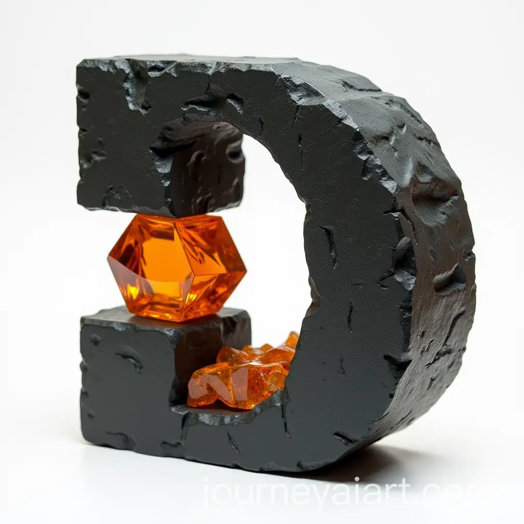 Sleek-Slate-Letter-D-with-Orange-Stone-Accent