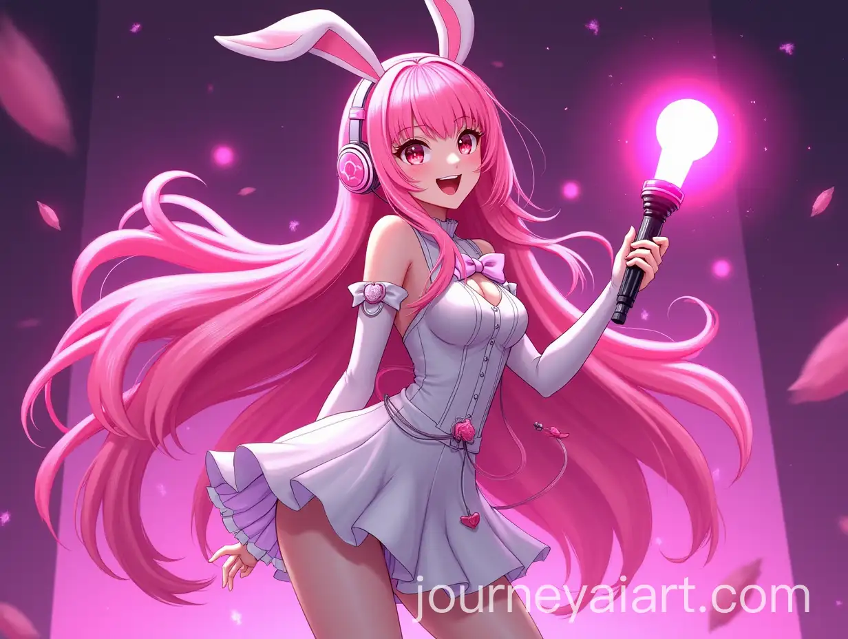 Vocaloid-Girl-with-Pink-Hair-and-Bunny-Headphones-in-Dynamic-Pose-Holding-Neon-Microphone
