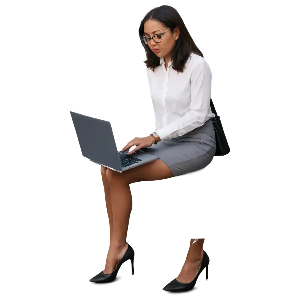 Professional-Secretary-with-Laptop-PNG-Image-Modern-Office-Efficiency-Captured