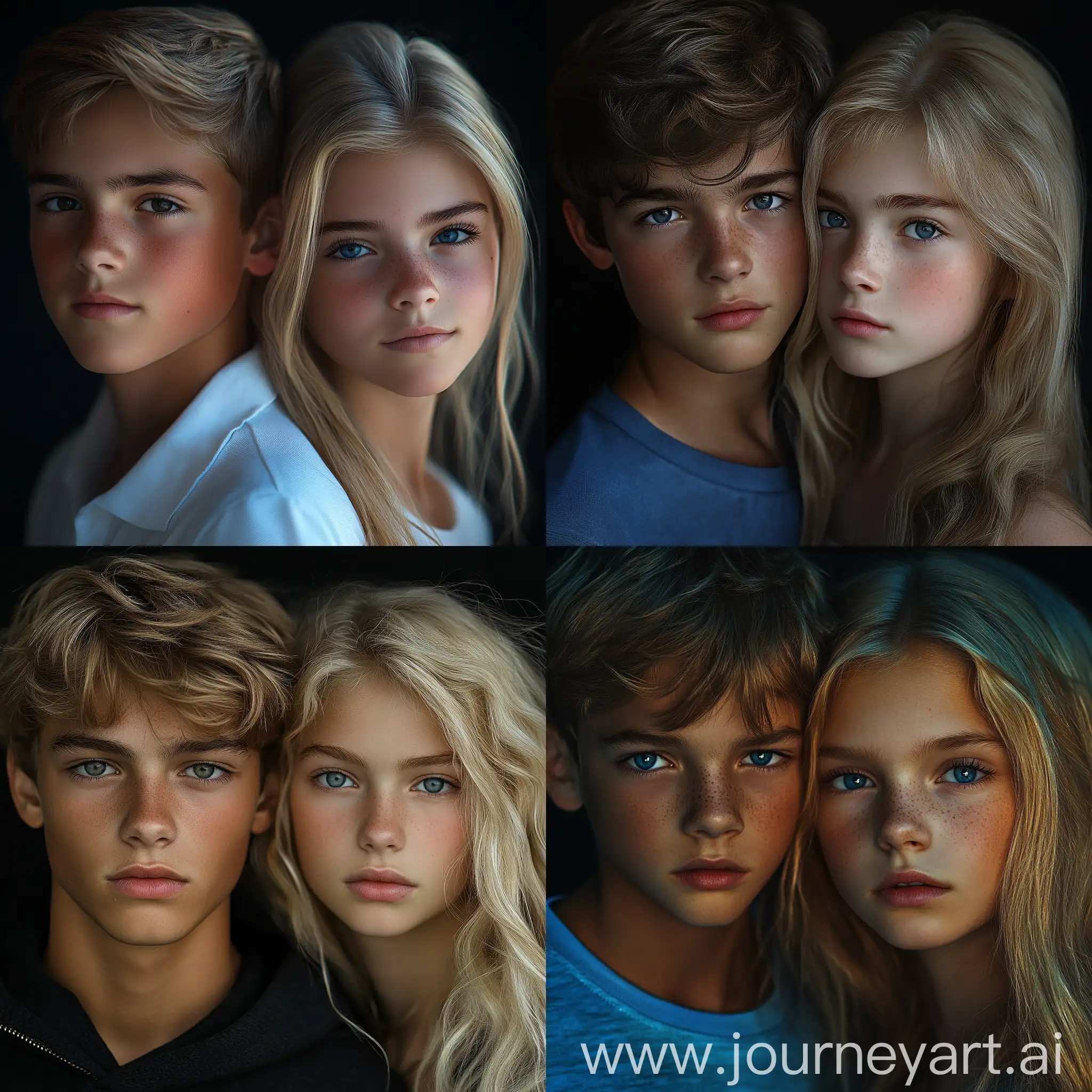 Realistic-Portrait-of-a-Handsome-Boy-and-Girl-Aged-14-with-Striking-Features