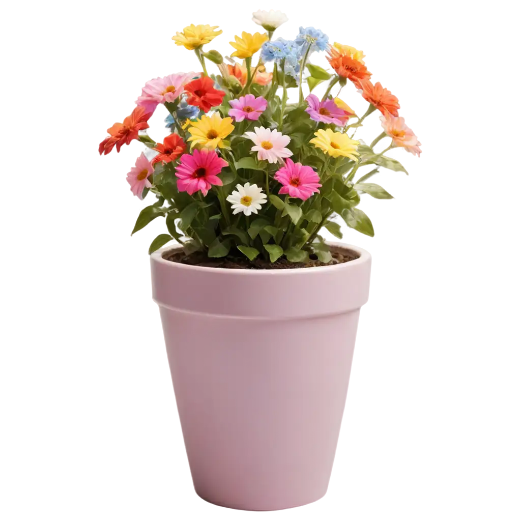 Elegant-Flowerpot-with-Vibrant-Flowers-in-PNG-Format-HighResolution-Transparent-Background