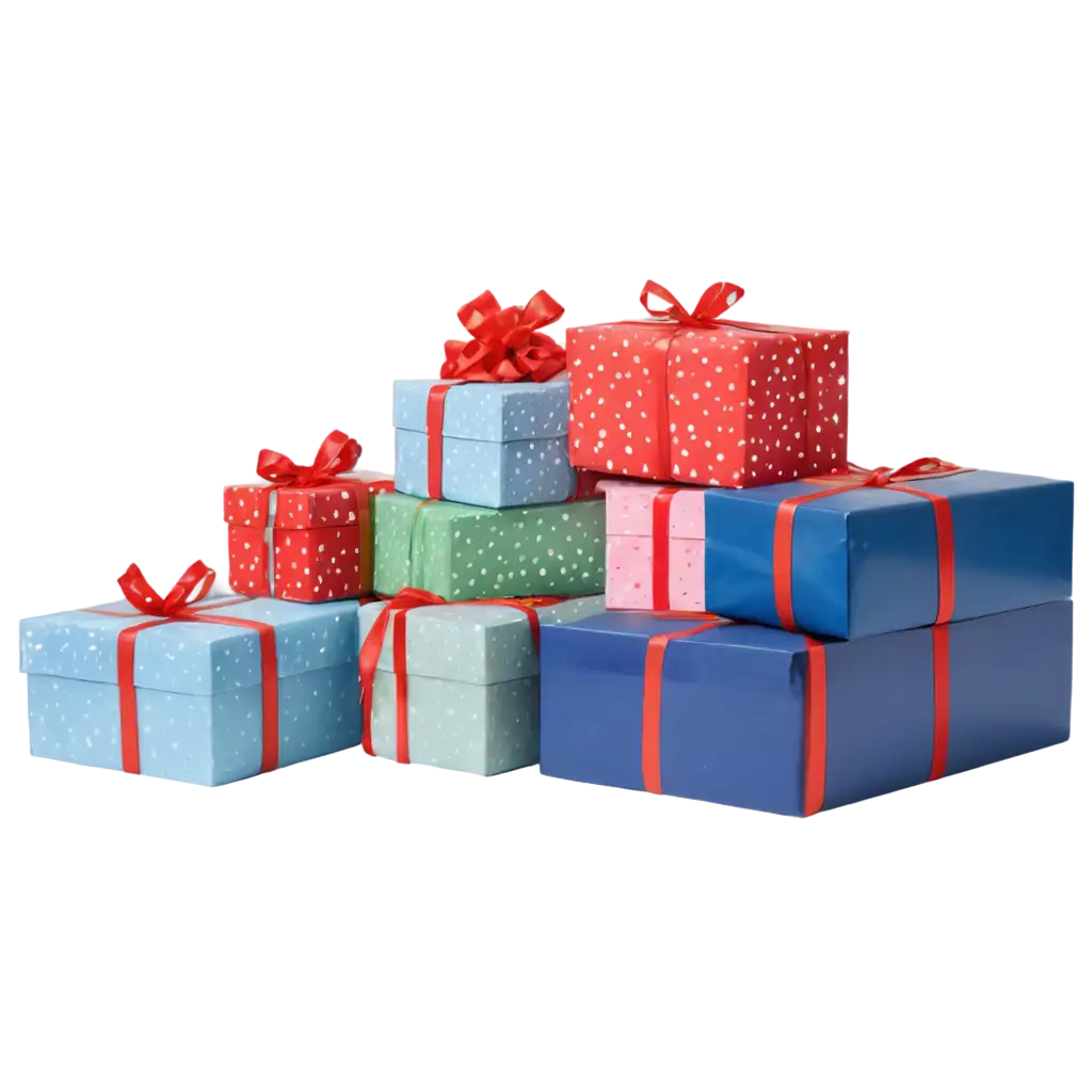 Neatly-Stacked-Christmas-Presents-on-the-Floor-HighQuality-PNG-Image-for-Seasonal-Designs