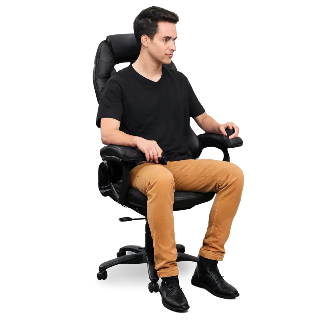 Man-Sitting-on-Gaming-Chair-PNG-HighQuality-Image-for-Digital-Use