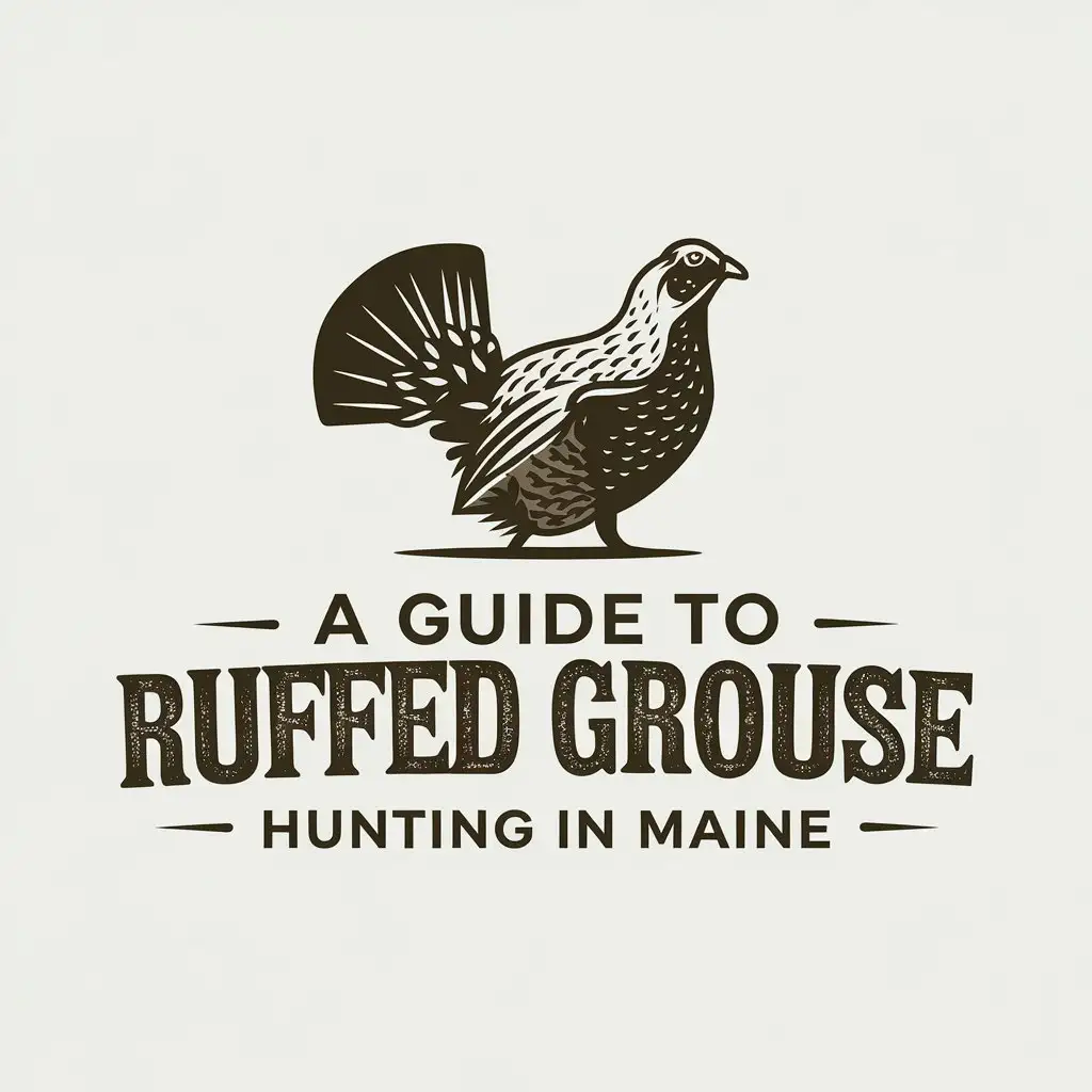 LOGO Design for A Guide to Ruffed Grouse Hunting in Maine Minimalistic Ruffed Grouse Symbol on Clear Background